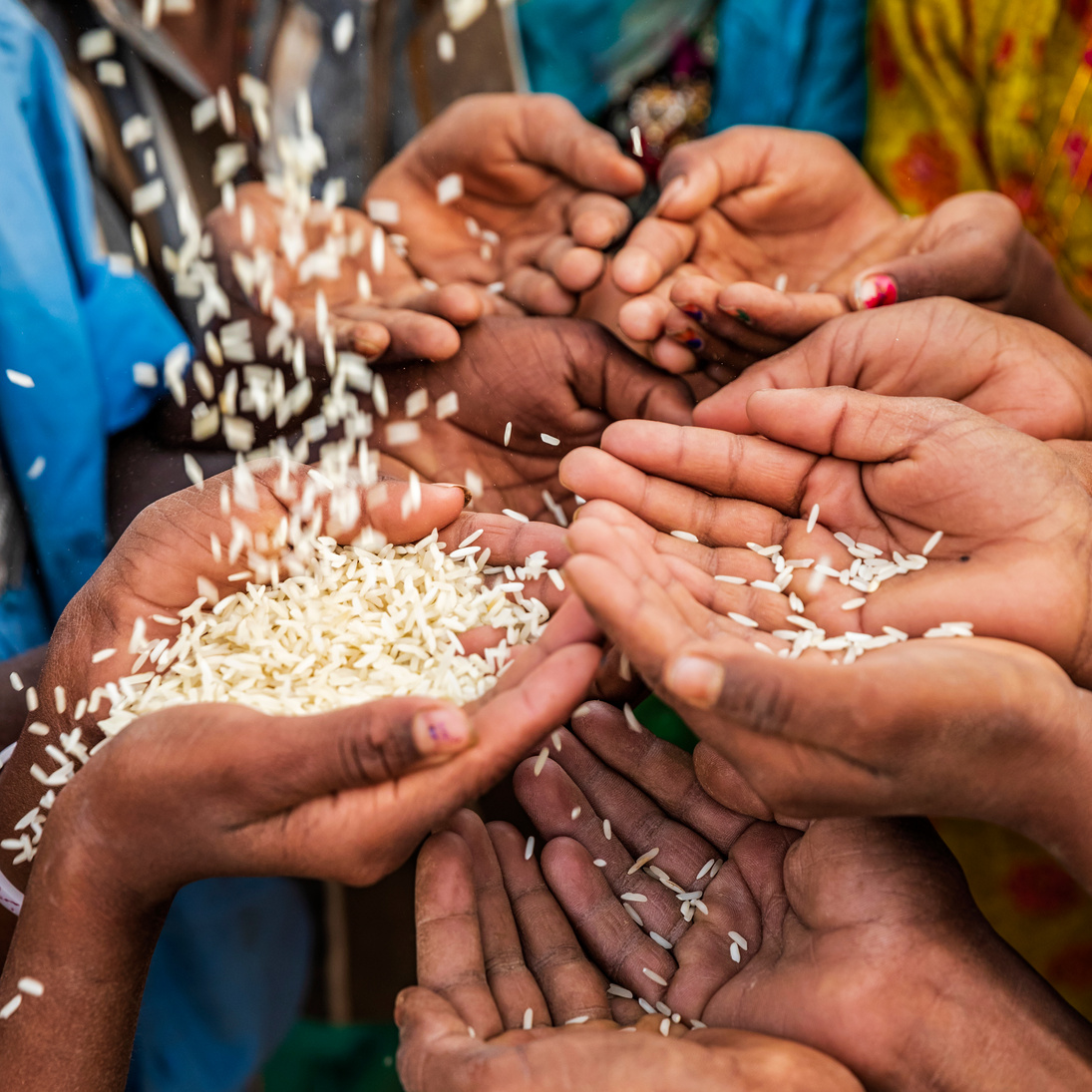 Hunger in Africa - hands asking for food